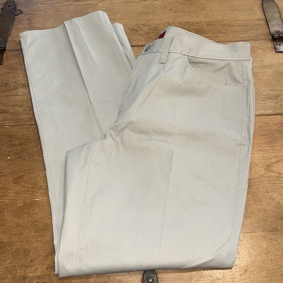 Mens Alfani Gray Slim Stretch Fit Flat Front Casual Leg Chino Pants Sz34 - Picture 4 of 7